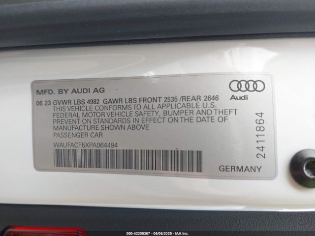 2023 AUDI A5 SPORTBACK WAUFACF5XPA064494 Photo 8