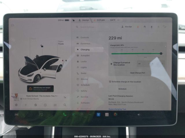5YJ3E1EA0JF062488 Tesla Model 3 Long Range/mid Range
