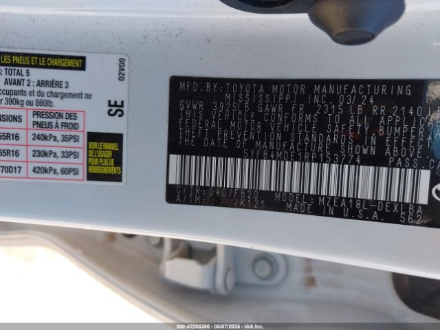 5YFB4MDE1RP153774 Toyota COROLLA LE