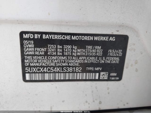 5UXCX4C54KLS38182 BMW X7 Xdrive50i