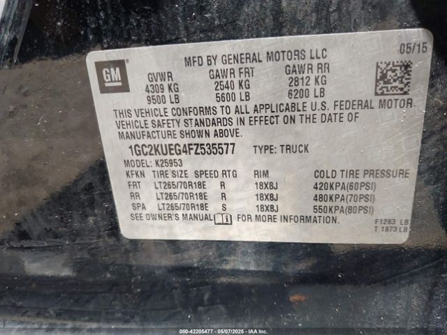 1GC2KUEG4FZ535577 Chevrolet Silverado 2500hd Wt