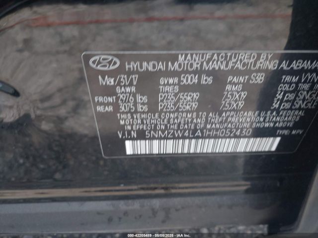 5NMZW4LA1HH052430 Hyundai Santa Fe Sport 2.0t Ultimate