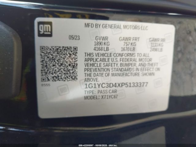 2023 CHEVROLET CORVETTE STINGRAY 1G1YC3D4XP5133377 Photo 8