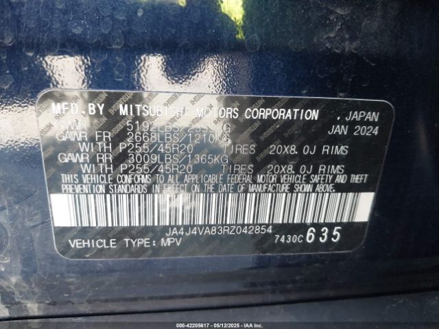 2024 MITSUBISHI OUTLANDER JA4J4VA83RZ042854 Photo 8