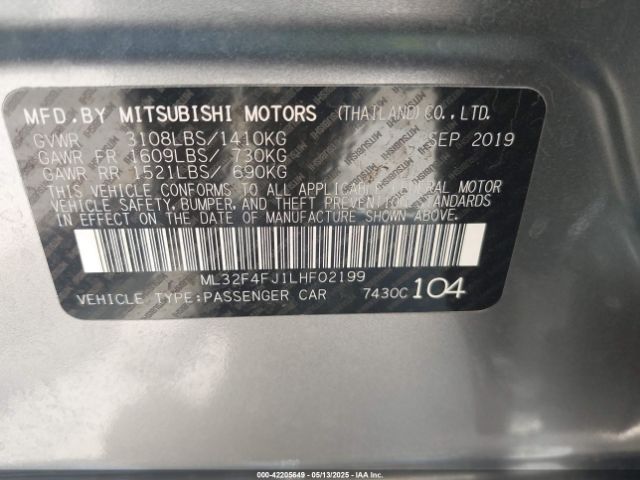 2020 MITSUBISHI MIRAGE G4 ML32F4FJ1LHF02199 Photo 8