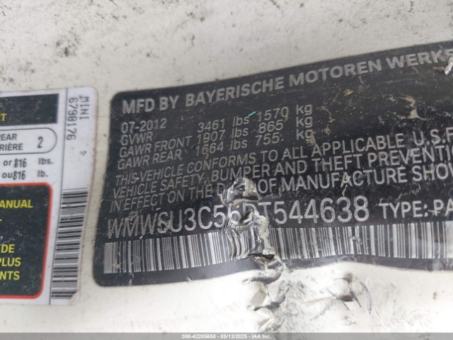 2013 MINI HARDTOP WMWSU3C56DT544638 Photo 8
