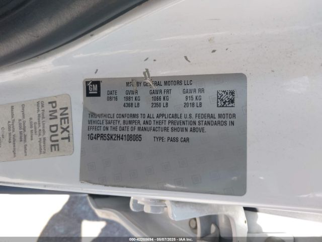 1G4PR5SK2H4108085 Buick Verano Sport Touring
