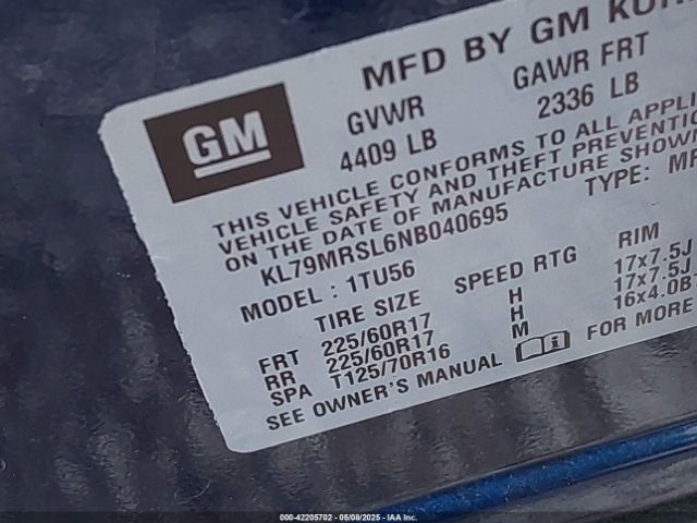 2022 CHEVROLET TRAILBLAZER KL79MRSL6NB040695 Photo 8