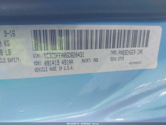 1C3CDFFA0GD820431 Dodge Dart Sxt Sport