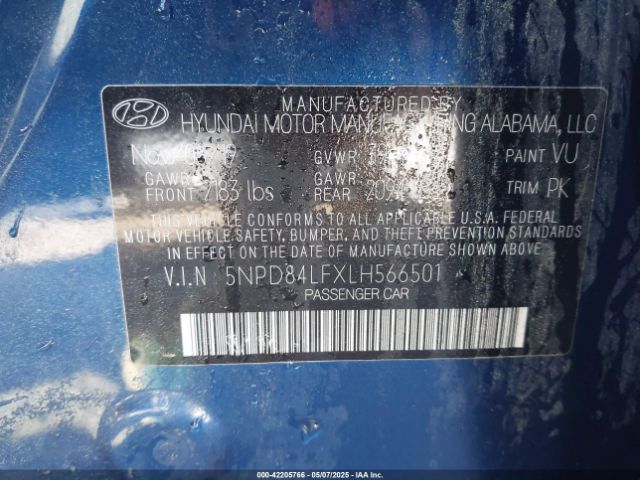 5NPD84LFXLH566501 Hyundai Elantra Limited