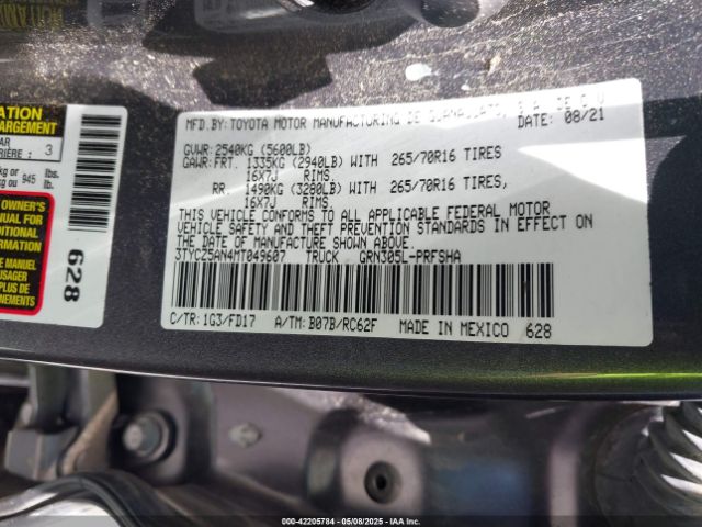 3TYCZ5AN4MT049607 Toyota Tacoma Trd Off-road