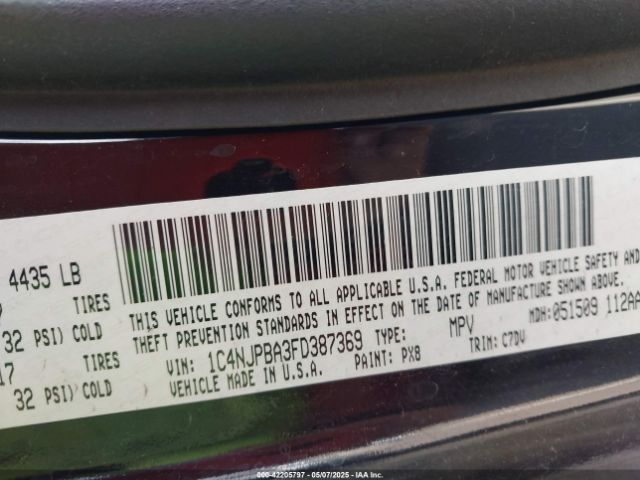 1C4NJPBA3FD387369 Jeep Patriot Altitude Edition