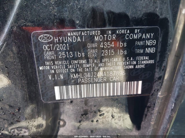 KMHL34J24NA187896 Hyundai t-gdi gamma ii