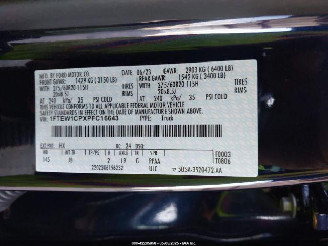 2023 FORD F-150 1FTEW1CPXPFC16643 Photo 8
