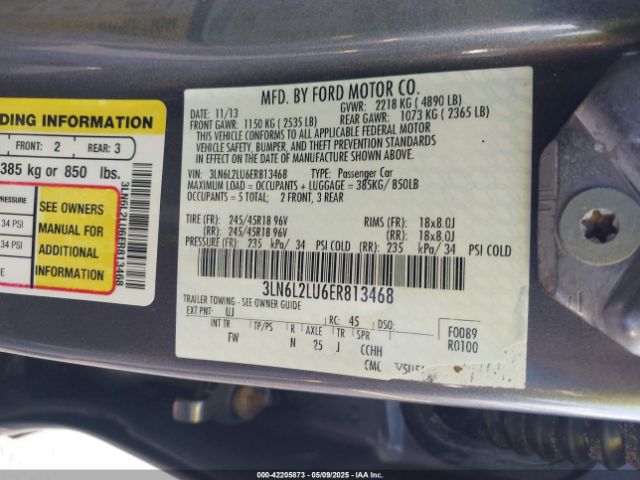 3LN6L2LU6ER813468 Lincoln MKZ HYBRID