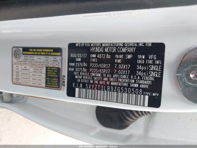 5XYZT3LB9JG530508 Hyundai Santa Fe Sport 2.4l