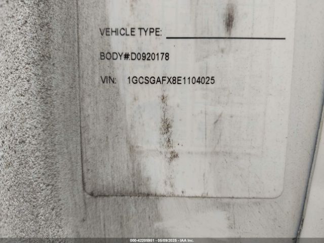 1GCSGAFX8E1104025 Chevrolet Express 1500 Work Van