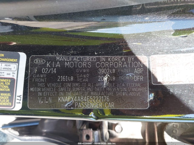 KIA FORTE EX 2014 KNAFX4A84E5222176 Image 9