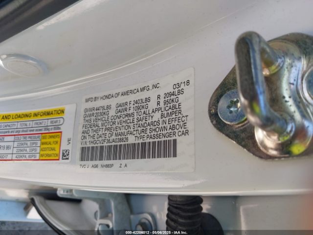 1HGCV2F36JA038826 Honda k20c4