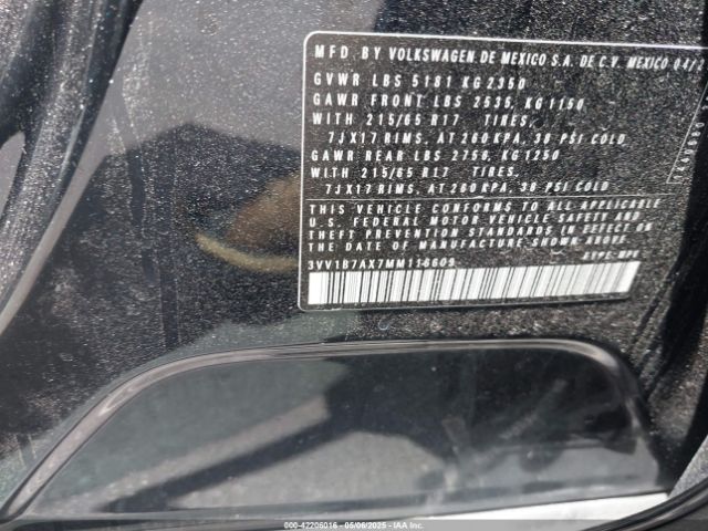 3VV1B7AX7MM116609 Volkswagen Tiguan 2.0t S