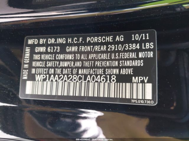 2012 PORSCHE CAYENNE WP1AA2A28CLA04618 Photo 8