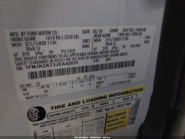 1FMJK2AT3JEA42035 Ford 3.5l gtdi