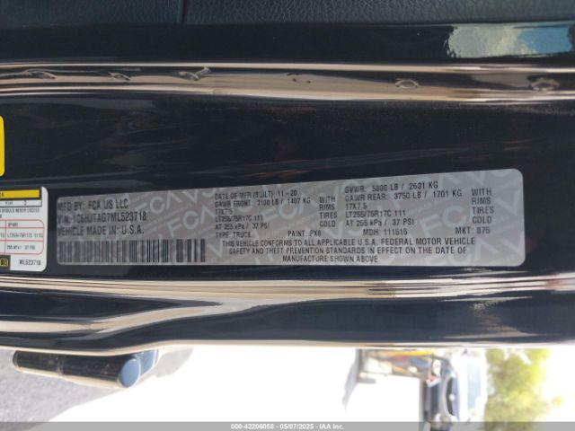 2021 JEEP GLADIATOR 1C6HJTAG7ML523718 Photo 8