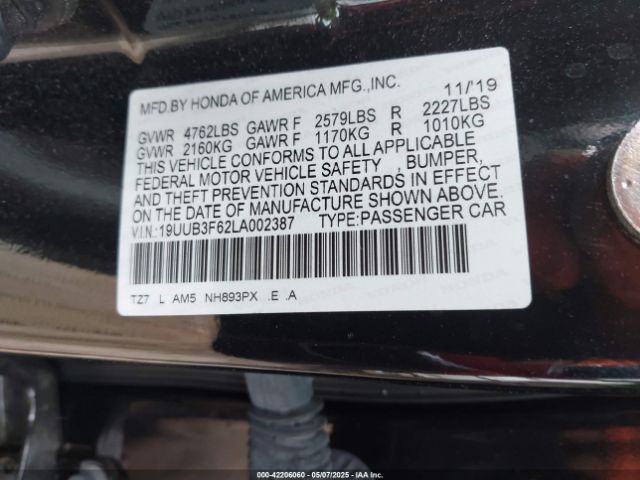 19UUB3F62LA002387 Acura Tlx A-spec/w/a-spec Pkg Red Leather