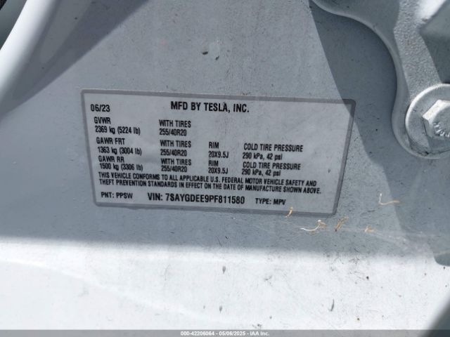 2023 TESLA MODEL Y 7SAYGDEE9PF811580 Photo 8