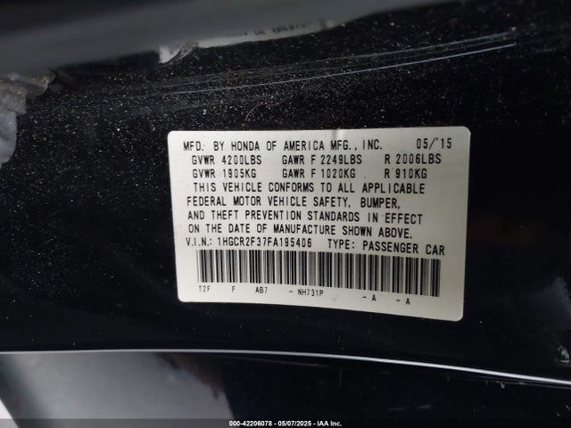 1HGCR2F37FA195406 Honda ACCORD LX