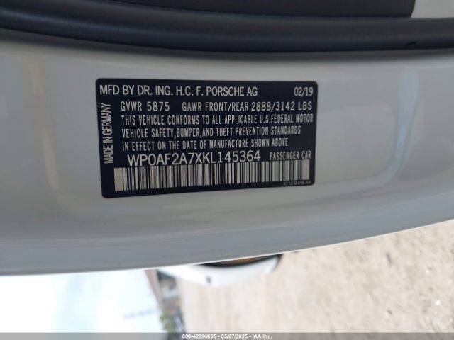 2019 PORSCHE PANAMERA WP0AF2A7XKL145364 Photo 8