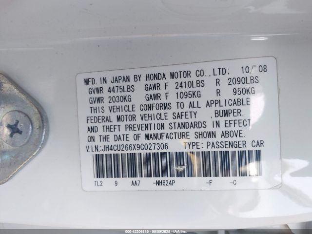 2009 ACURA TSX JH4CU266X9C027306 Photo 8