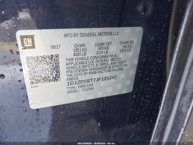 1G1ZD5ST7JF125343 Chevrolet MALIBU LT