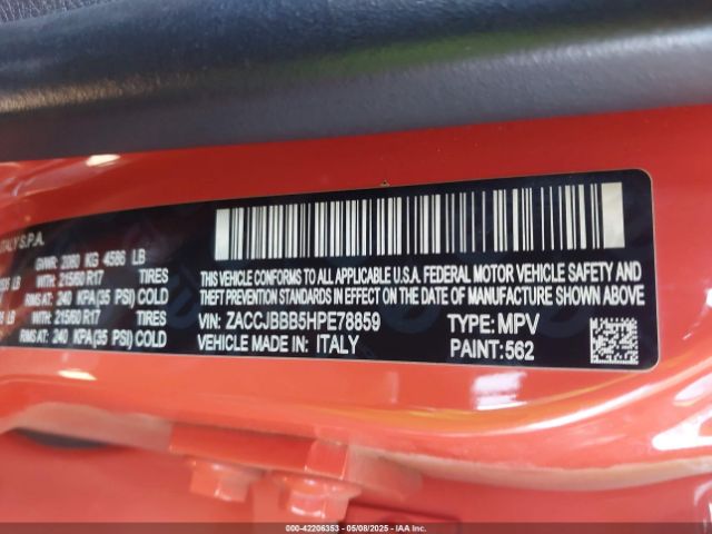 ZACCJBBB5HPE78859 Jeep Renegade Latitude 4x4