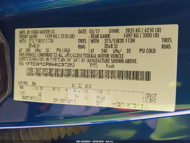 1FTEW1CP6HKC97293 Ford F-150 Xl