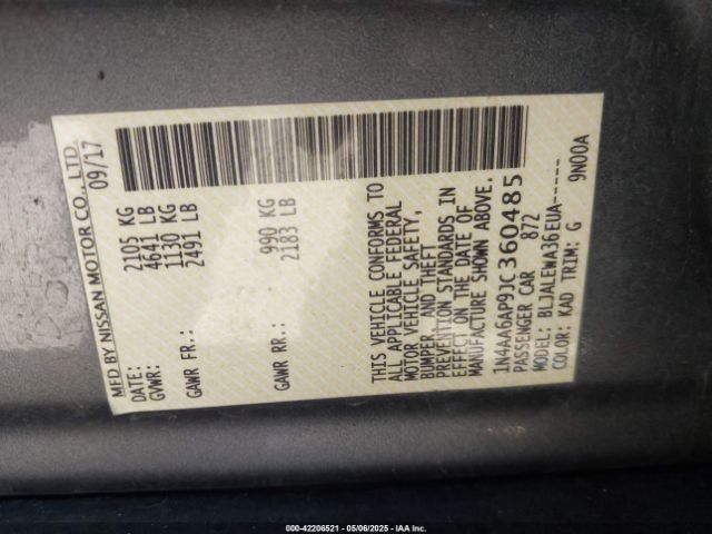 1N4AA6AP9JC360485 Nissan 2018