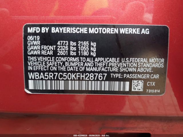 WBA5R7C50KFH28767 BMW 330i Xdrive