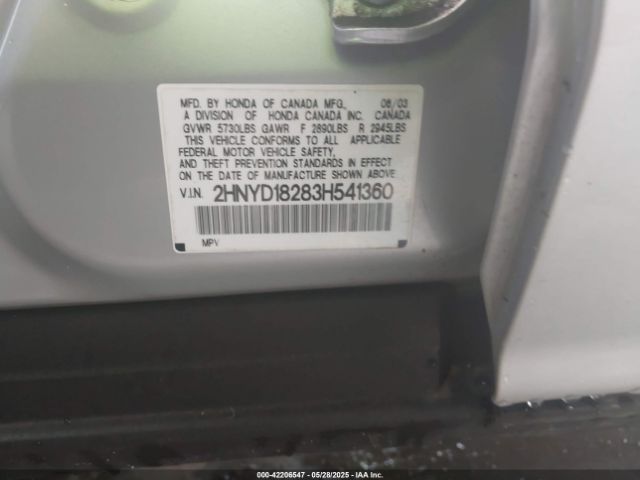 2003 ACURA MDX 2HNYD18283H541360 Photo 8