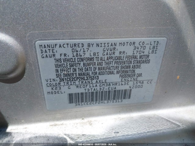 Nissan Versa Note Sv 2017 3N1CE2CP2HL375313 Image 9