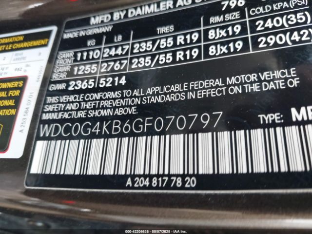 WDC0G4KB6GF070797 Mercedes-Benz Glc 300 4matic