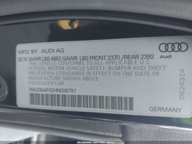 WAUGNAF42HN008791 Audi A4 2.0t Premium