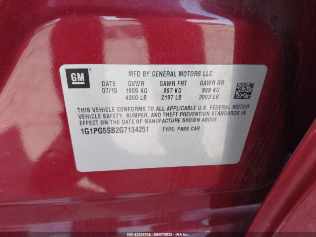 1G1PG5SB2G7134251 Chevrolet Cruze Limited Ltz Auto