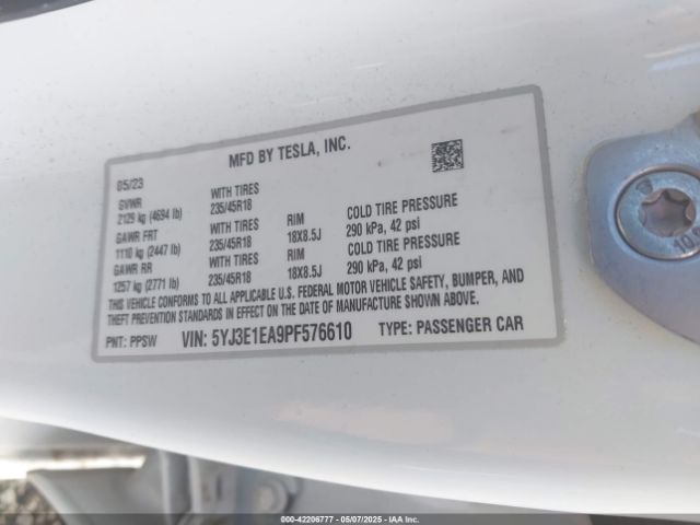 2023 TESLA MODEL 3 5YJ3E1EA9PF576610 Photo 8