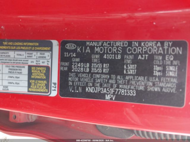 KNDJP3A51F7781333 KIA SOUL +