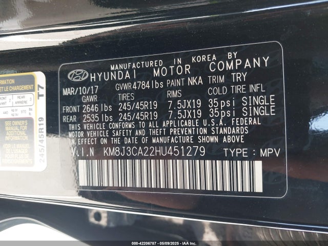 KM8J3CA22HU451279 Hyundai Tucson Night