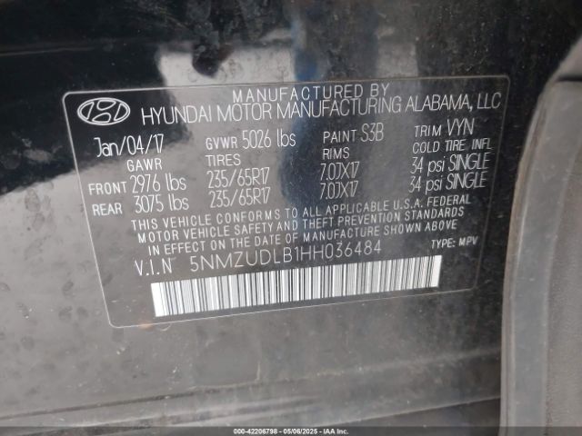 5NMZUDLB1HH036484 Hyundai Santa Fe Sport 2.4l