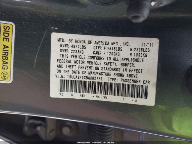 2011 ACURA TL 19UUA9F5XBA002729 Photo 8