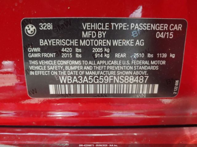 WBA3A5G59FNS88487 BMW 328I