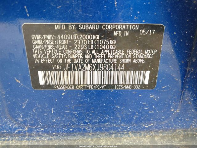 JF1VA2M6XJ9804144 Subaru Wrx Sti