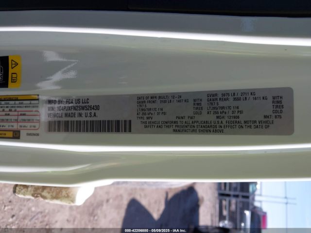 1C4PJXFN2SW526430 Jeep Wrangler 4-door Rubicon 4x4